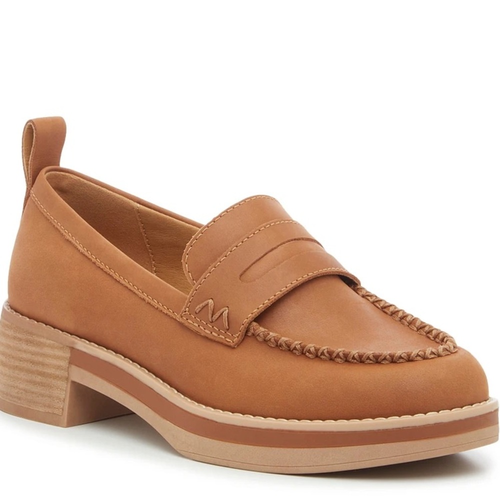 Crown Vintage Nirea Tan Flats with Modern Loafer Design